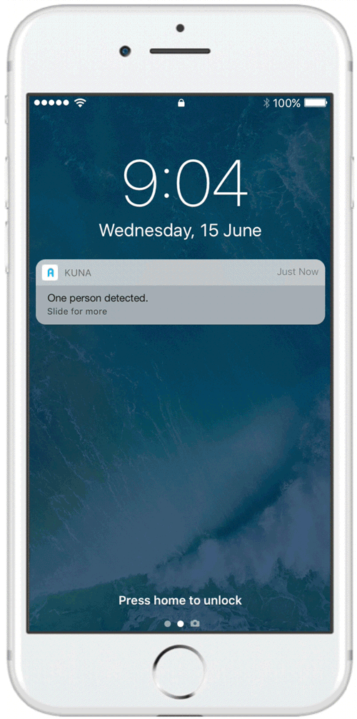 Kuna App Screen - Respond from Lockscreen